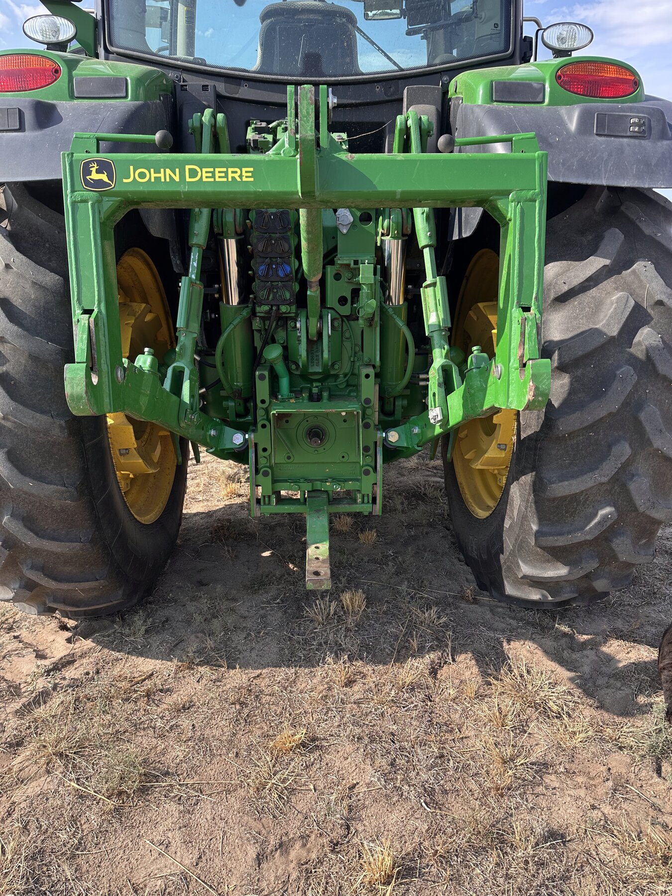 RollerGlide Six installed on John Deere 6R row-crop tractor &mdash; three-point hitch upgrade for precision agriculture